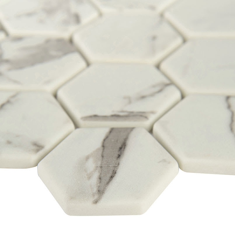 Statuario Celano Hexagon Mosaic Tile