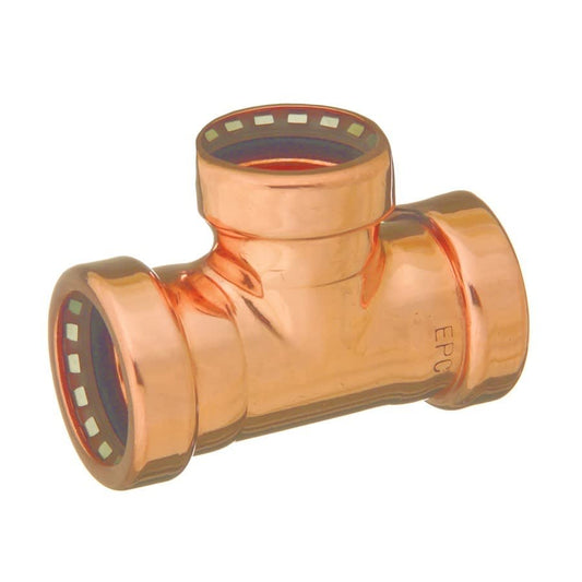 CopperLOC™ Tee, 1 x 3/4 in, Push, Copper