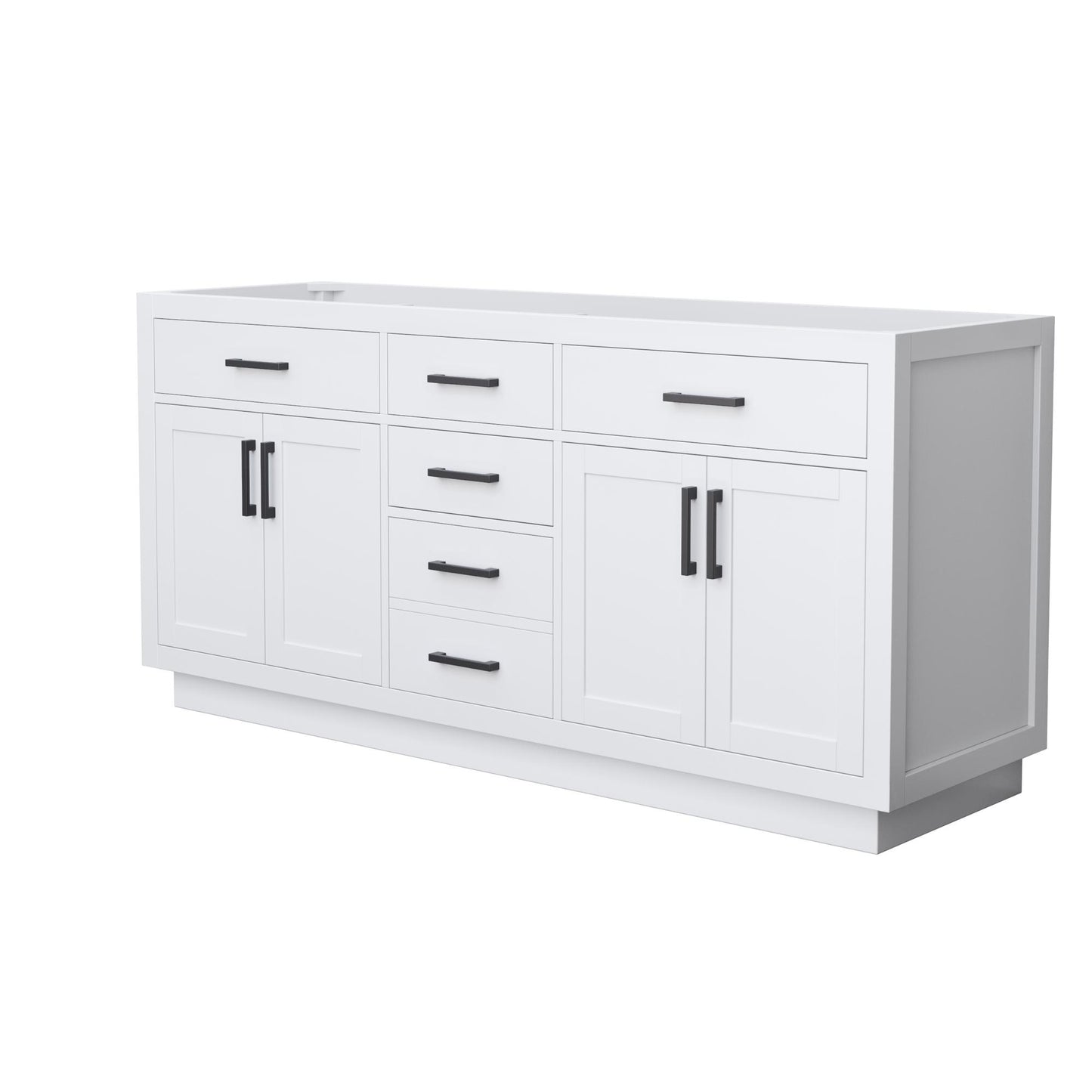 Beckett Double Bathroom Vanity with Toe Kick - 71W x 34.25H x 21.5D