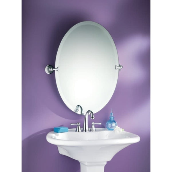22-13/16" W x 26" H Oval Frameless Bathroom Wall Mirror
