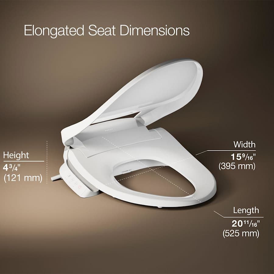PureWash E525 Elongated Bidet Seat with Continuously Heated Water, Automatically UV Light Self-Cleaning Stainless Steel Wand, Front and Rear Wash Modes, Adjustable Water Temperature and Pressure, Quiet-Close, and Quick-Release Technologies