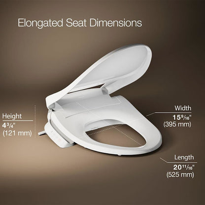 PureWash E525 Elongated Bidet Seat with Continuously Heated Water, Automatically UV Light Self-Cleaning Stainless Steel Wand, Front and Rear Wash Modes, Adjustable Water Temperature and Pressure, Quiet-Close, and Quick-Release Technologies