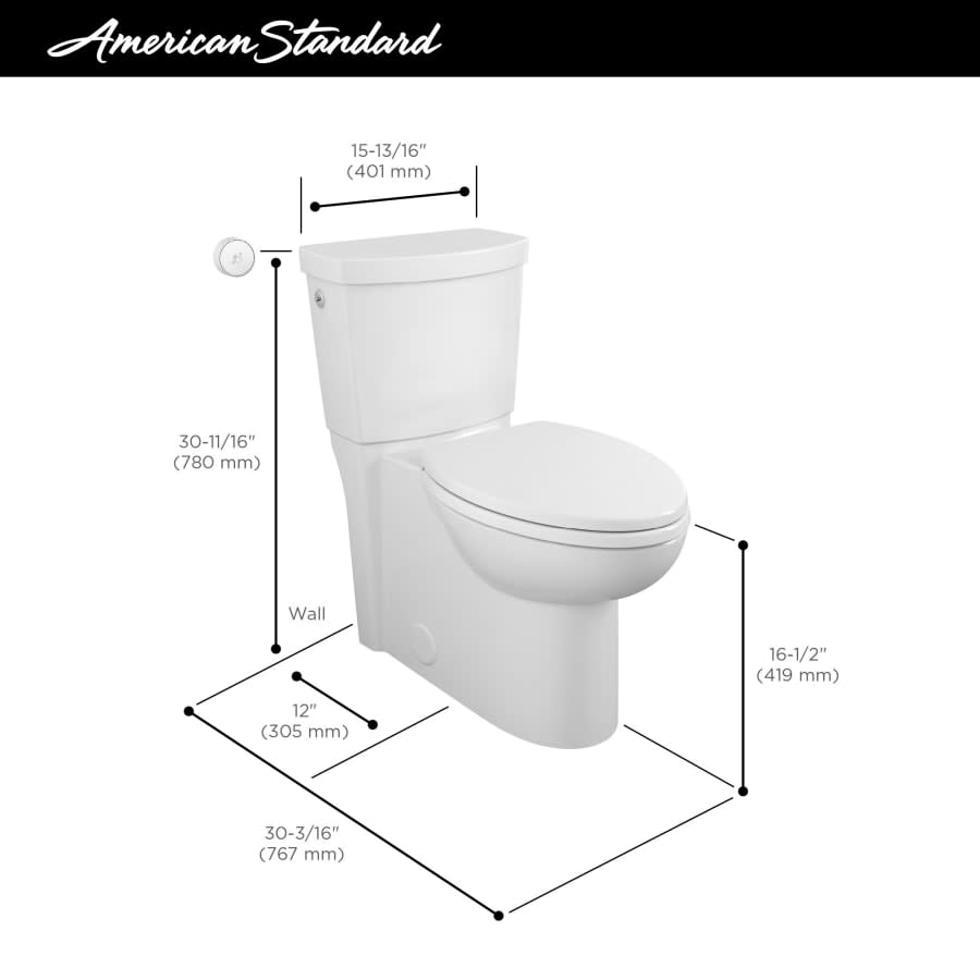 Cadet 1.28 GPF Toilet Tank Only - Left Hand Lever