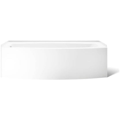 Expanse Bath Tub 60" x 30" - 36" Acrylic Soaking for Three Wall Alcove Installations with Integral Curved Apron and Left Drain