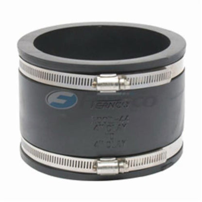 Transition Coupling, 4 in, Clay x Clay, Flexible PVC