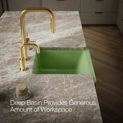 Whitehaven 23-1/2" Self-Trimming Farmhouse Single Basin Enameled Cast Iron Kitchen Sink