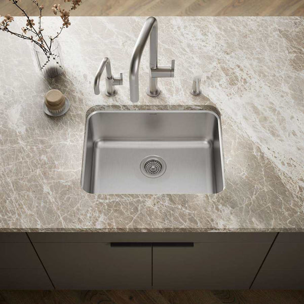Undertone 23" Single Basin Under-Mount 18-Gauge Stainless Steel Kitchen Sink with SilentShield