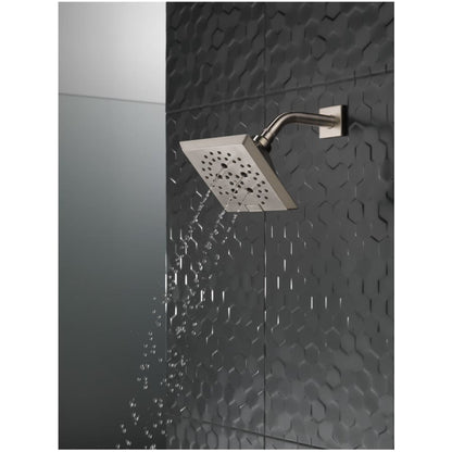 Universal Showering 5-13/16" Square 1.75 GPM Shower Head Full Spray Pattern with Touch Clean and H2Okinetic Technology