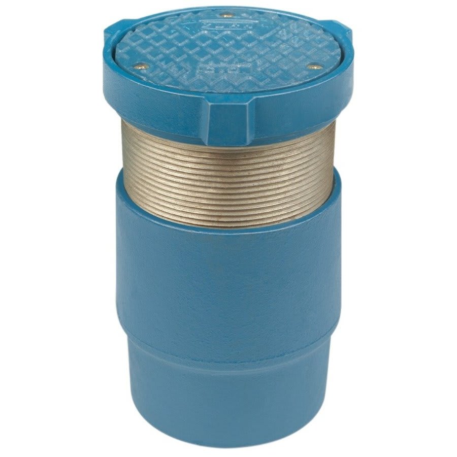 Cleanout With Top, 4 in Outlet, No Hub, 5-1/8 in Cover, Round, Nickel Bronze