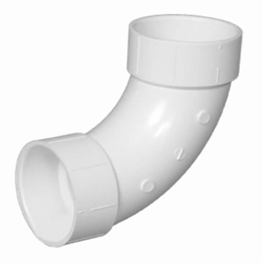 Long Sweep 90 deg Elbow, 2 in, Hub, DWV, PVC