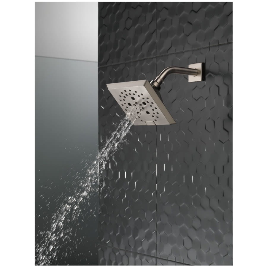 Universal Showering 5-13/16" Square 1.75 GPM Shower Head Full Spray Pattern with Touch Clean and H2Okinetic Technology