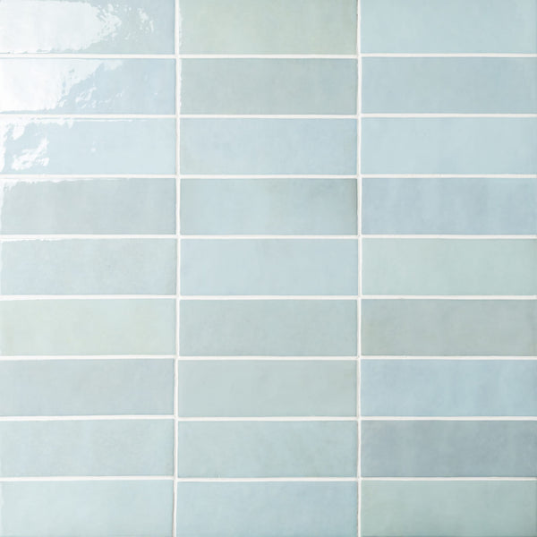 Cloé 2.5X8 Glossy Ceramic Tile in Baby Blue
