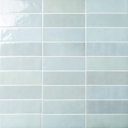 Cloé 2.5" x 8" Glossy Ceramic Tile in Baby Blue