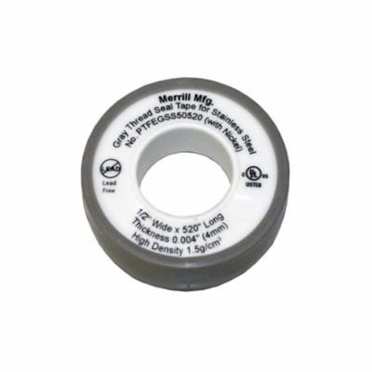High Density Teflon Tape, 1/2 in W, 520 in L, White