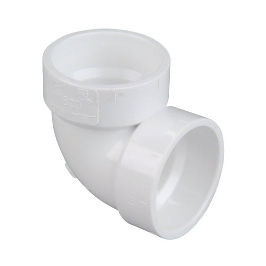 90 deg Vent Elbow, 4 in, Hub, DWV, PVC