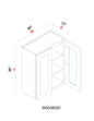 Wall Cabinet - 30"W x 36"H x 12"D Glass Door Only