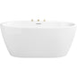 Cornwall 59" Free Standing Acrylic Soaking Tub with Center Drain, Drain Assembly, and Overflow