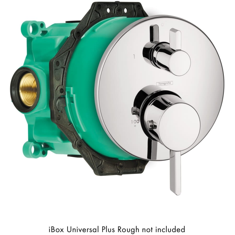 Ecostat S Collection Thermostatic Valve Trim with Integrated Volume Control for 1 Distinct Function - Less Rough In