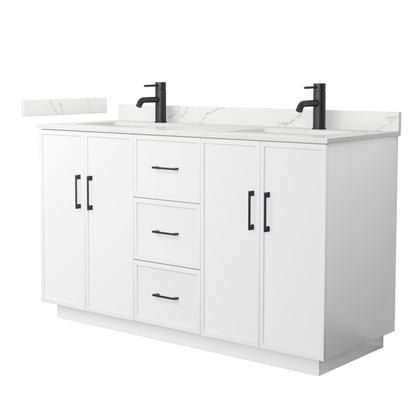 Elan Double Bathroom Vanity with Toe Kick - 60W x 35H x 22D