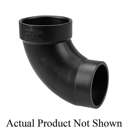 DWV Street 90 deg Elbow, 4 in, Spigot x Hub, ABS
