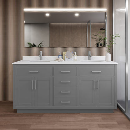 Beckett Double Bathroom Vanity with Toe Kick - 72W x 35H x 22D