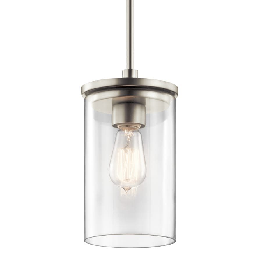 Crosby Single Light 6" Wide Mini Pendant with Clear Glass Shade