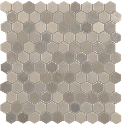 Uptown Glass Frost Moka Hexagon 1X1 Mixed