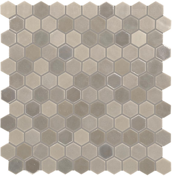 Uptown Glass Frost Moka Hexagon 1X1 Mixed