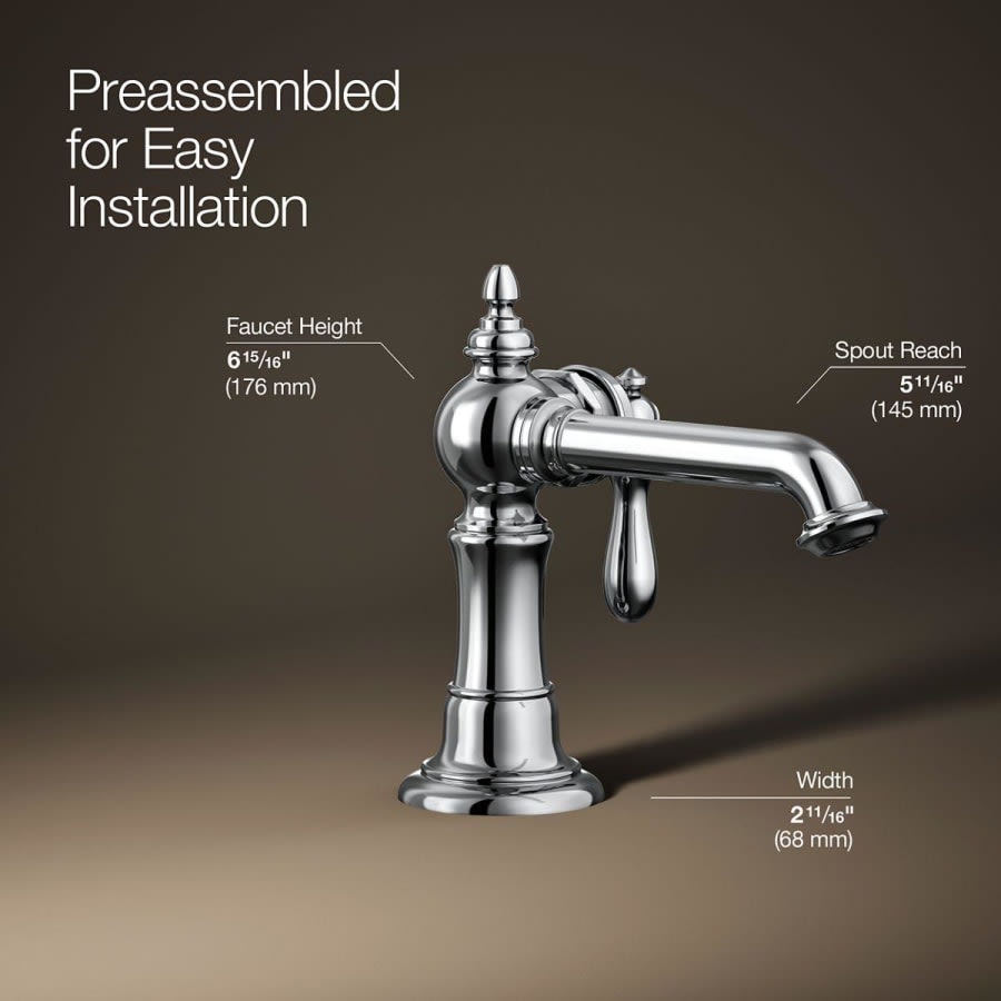 Artifacts 1.2 GPM Single Hole Bathroom Faucet with Pop-Up Drain Assembly