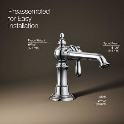 Artifacts 1.2 GPM Single Hole Bathroom Faucet with Pop-Up Drain Assembly