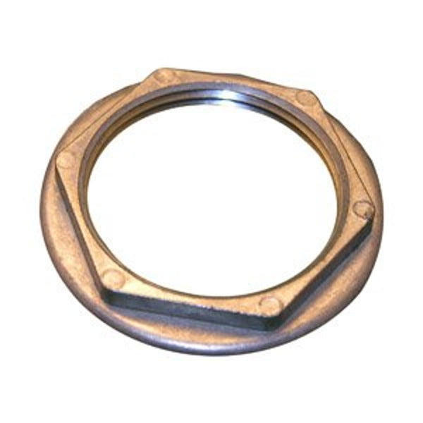 Tubular Locknut & Washer, 1-1/2 in, Brass, Brass