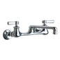 Kitchen Faucet, Wall Mount, ADA, 2 Lever Handle, 2-Hole, Polished Chrome