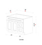 Vanity Sink Base Cabinet with Drawers Right - 36"W * 34- 1/2"H * 21"D