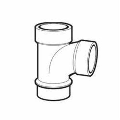 DWV Street Sanitary Tee, 3 x 2 in, Spigot x Hub, ABS