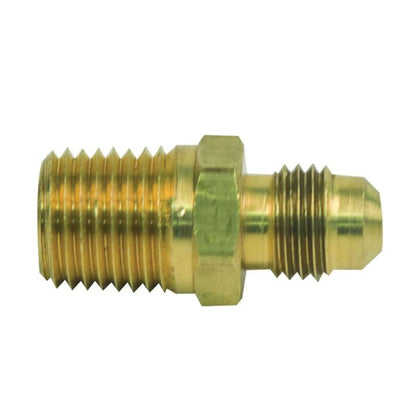 Male Adapter, 1/4 in, Flare x MNPT, Brass, Rough Brass, Domestic