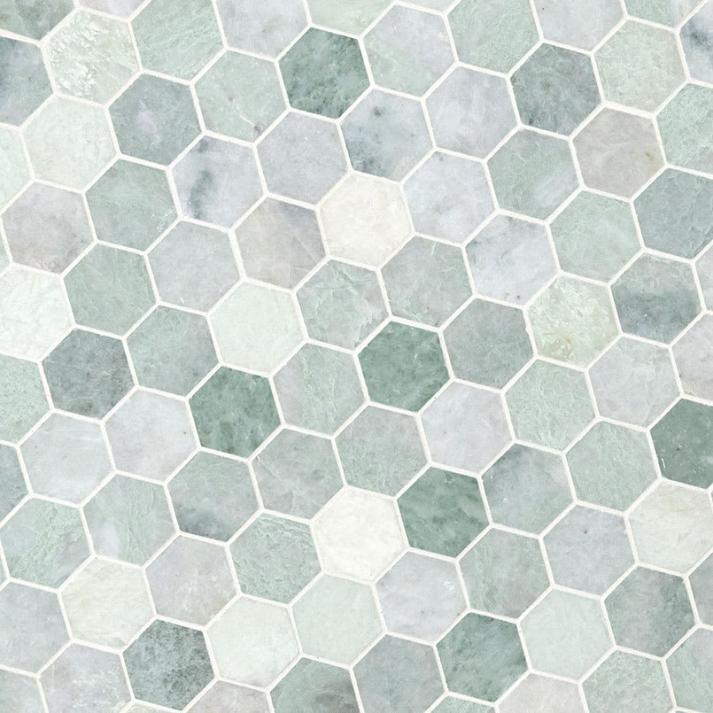 Icelandic Green 2" Hexagon Mosaic Tile