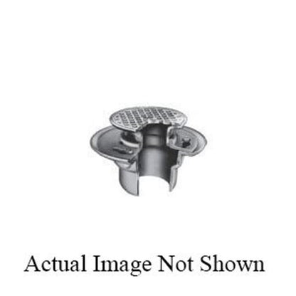 2005 Trap Primer Floor Drain, 2 in Outlet, No Hub, 6 in Round Polished Bronze Top