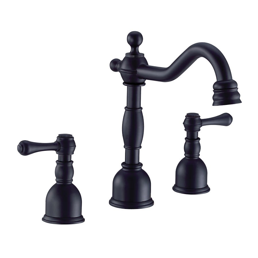 Opulence® Widespread Lavatory Faucet, ADA, 2 Handle, 3-Hole, 1.2 gpm, Satin Black