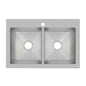 Sault 33" Drop In, Undermount Double Basin Stainless Steel Kitchen Sink