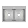 Sault 33" Drop In, Undermount Double Basin Stainless Steel Kitchen Sink