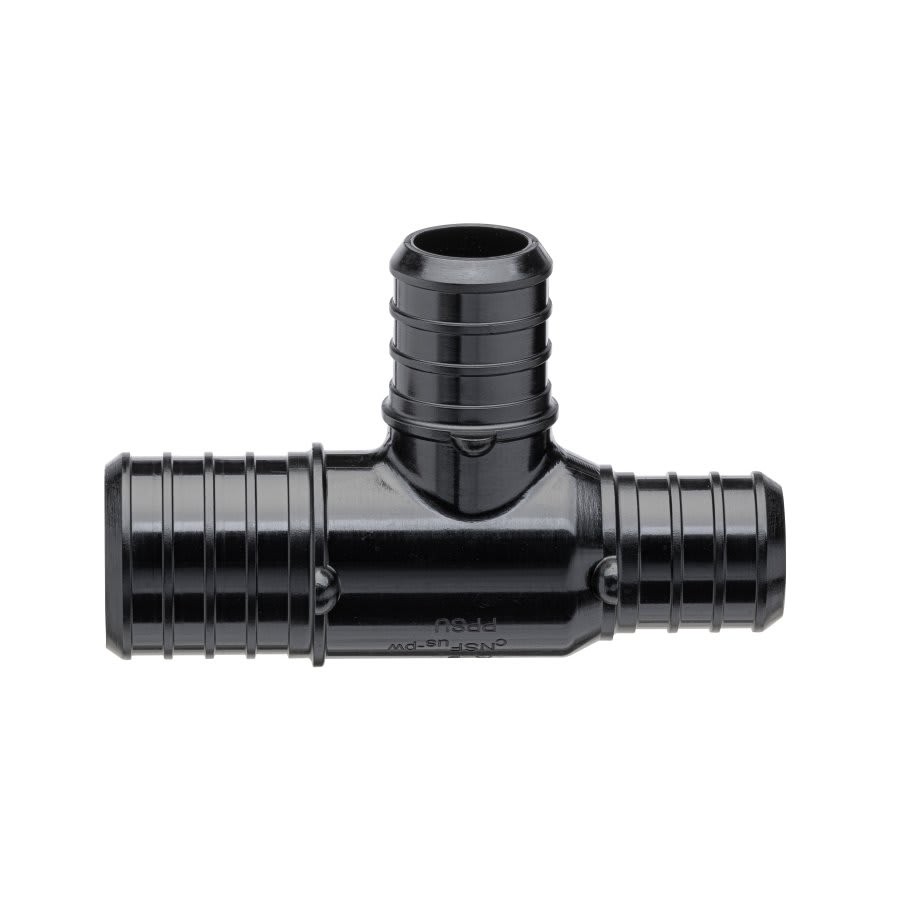 QickSert CR® Tee, 1 x 3/4 x 3/4 in, Crimp PEX, Poly