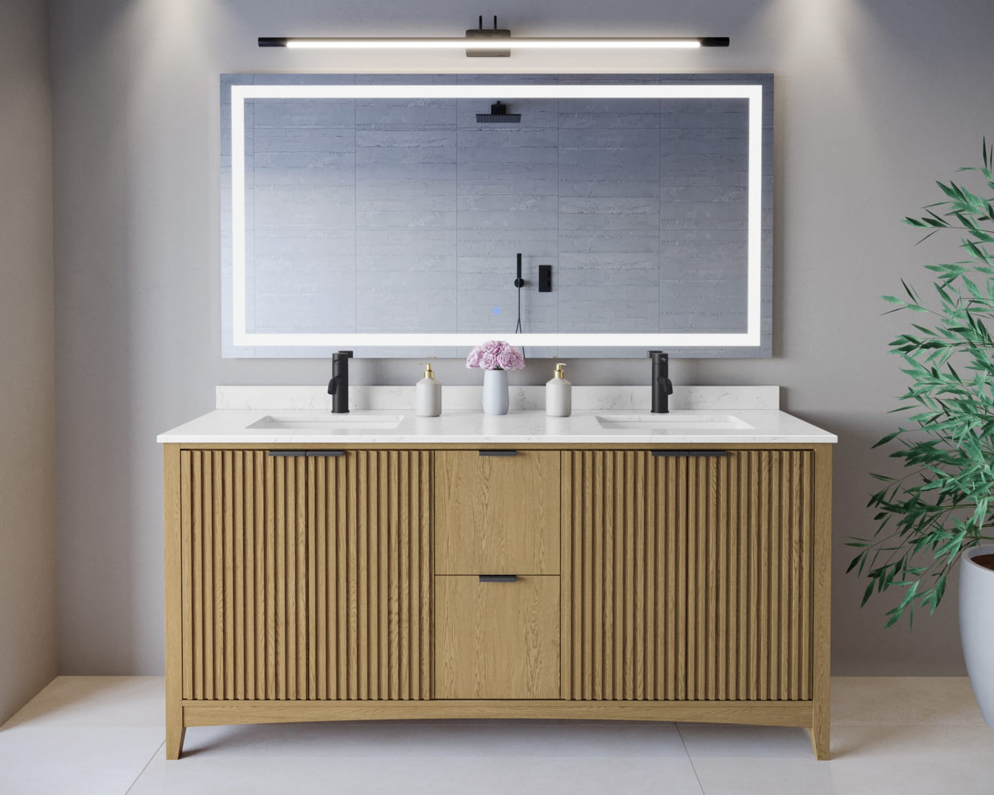 Palmilla Double Bathroom Vanity - 72W x 35H x 22D