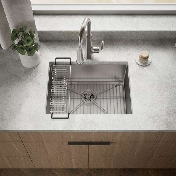 Strive 24" Single Basin Undermount 16-Gauge Stainless Steel Kitchen Sink with SilentShield