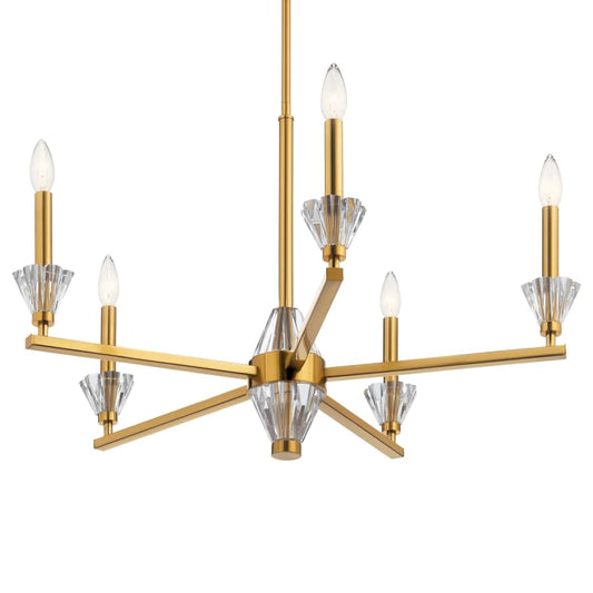 Calyssa 5 Light 28" Wide Crystal Taper Candle Style Chandelier