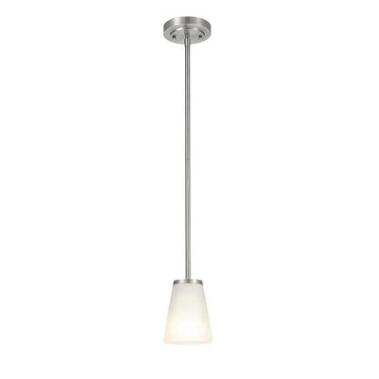 Helena 4.7 in 1-Light Brushed Nickel Mini Pendant with Frosted Glass Shades