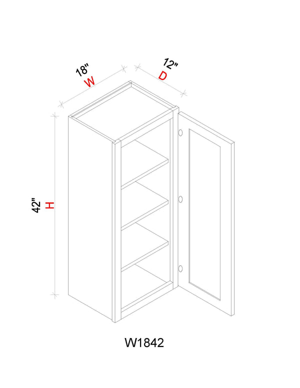 Wall Cabinet - 18"W x 42"H x 12"D
