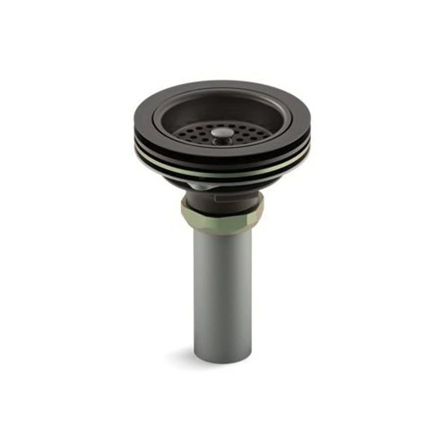Manual Sink Strainer With Tailpiece, Duostrainer® Solid Brass, Oil Rubbed Bronze