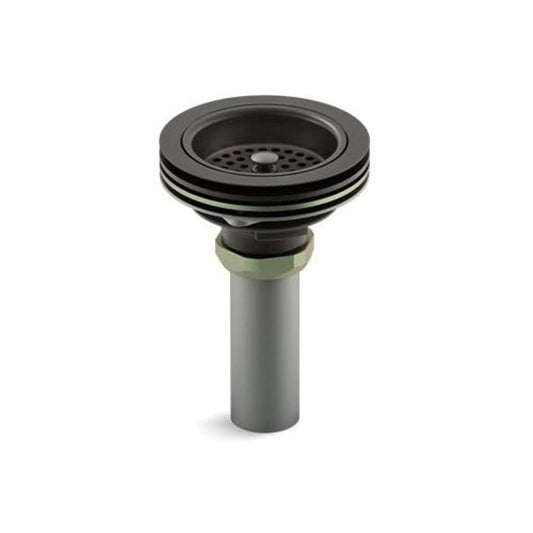 Manual Sink Strainer With Tailpiece, Duostrainer® Solid Brass, Oil Rubbed Bronze