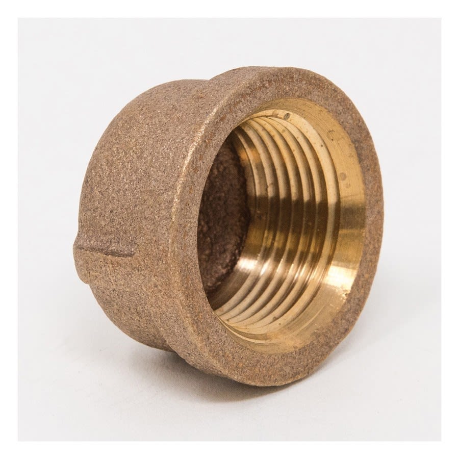 Cap, 1/8 in, FNPT, Lead Free Brass, Rough Brass