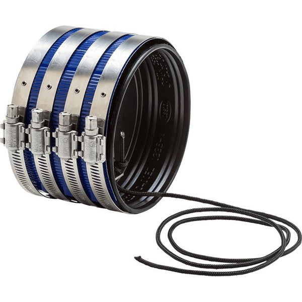 Shielded Transition Coupling, 3 in, Rubber/Stainless Steel